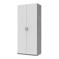 Распашной шкаф для одежды Doros Кен Бетон / Белый 2 ДСП 90х52х210 (80737020)