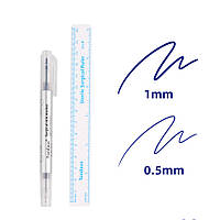 Маркер хирургический, косметологический стерильный двухсторонний с линейкой,Tondaus TM,толщина пера 0,5 -1 мм