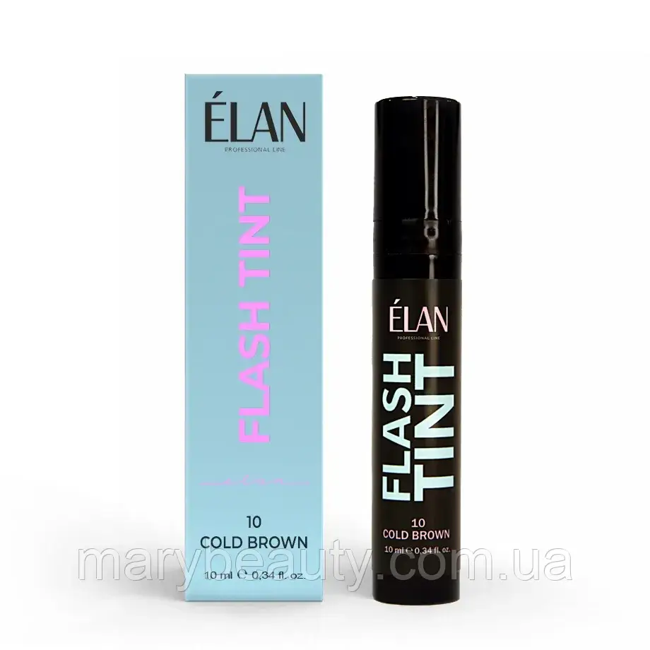 Cистема фарбування брів та вій ELAN «FLASH TINT» 10 cold brown, фото 1