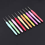 Набір гачків для в'язання 18 шт з силіконовою ручкою в'язальні кольорові гачки від 0,5 до 8 мм, фото 5