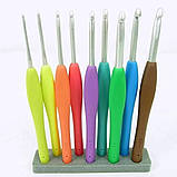 Набір гачків для в'язання 18 шт з силіконовою ручкою в'язальні кольорові гачки від 0,5 до 8 мм, фото 6