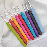 Набір гачків для в'язання 18 шт з силіконовою ручкою в'язальні кольорові гачки від 0,5 до 8 мм, фото 8