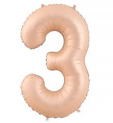 Кулька Цифра "3" (80 см) колір кремовий