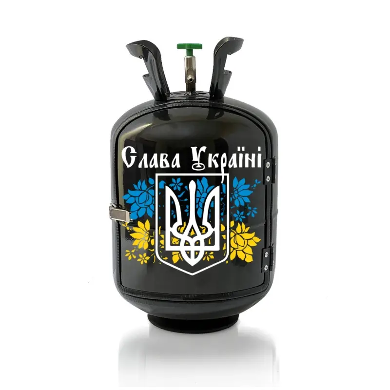 Бочка міні-бар для відпочинку командиру роти на подарунок "Слава Україні" Чорний