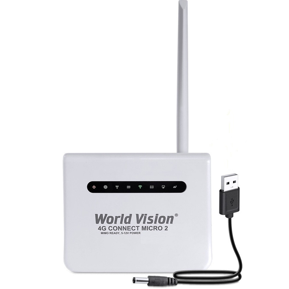 4G/3G WiFi роутер World Vision 4G CONNECT MICRO 2 (Київстар, Vodafone, Lifecell) з кабелем для Powerbank