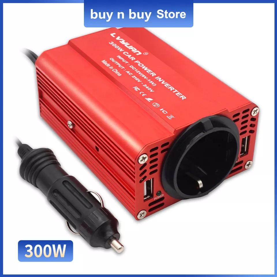 Інвертор автомобільний 12V-220V 300 W (150 W nominal) перетворювач 12 В-220 В 300 Вт