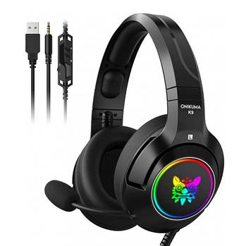 Ігрові навушники з мікрофоном і підсвіткою RGB Onikuma K9