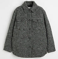 1. Теплая шерстяная рубашка в клетку на подкладке H&M Размер S Оригинал