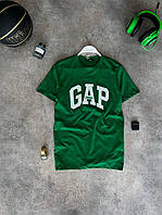 Футболка мужская Gap брендовая зеленая с модным принтом стильная молодежная люкс Турция