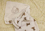 Літній мусліновий конверт для новонароджених, принт ведмежата, фото 2