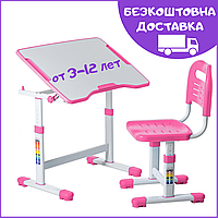 Детская Парта со Стульчиком Трансформер FunDesk Sole II Pink, Набор мебели Стол + Стул для Детей