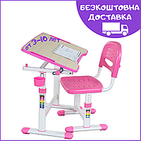 Детская Растущая Парта -Трансформер и Регулируемый Стул FunDesk Piccolino II Pink, Набор Детской Мебели