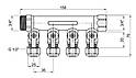 Колектор із кульовими кранами 3/4" x 16 4 виходи, фото 2
