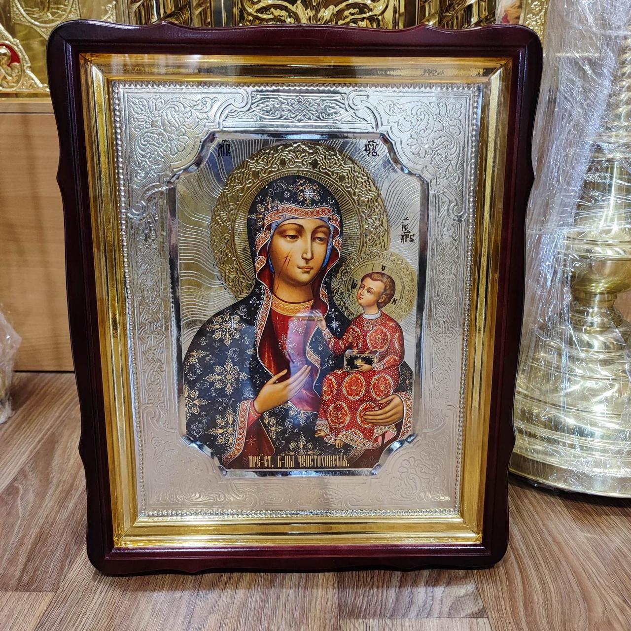 Ченстоховська ікона Божої Матері 40х35см: продаж, купити в Україні ...