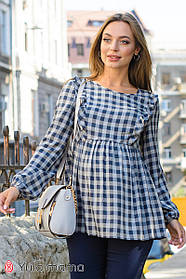 Блуза для вагітних та годуючих мам S (44) Marcela Юла Мама Сірий+Синій