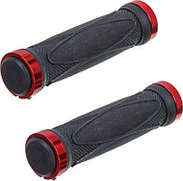 Гріпси для велосипеду (ручки на руль) з замками 130 мм Red