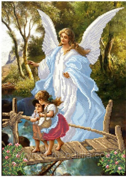Вишивка бісером "Ангел і діти" 29х41,6