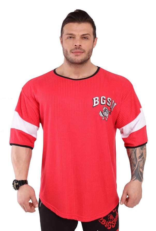 Футболка BigSam 3271 червона рукав 3/4, фото 1