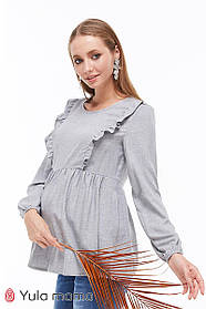 Блуза для вагітних та годуючих мам S Marcela Юла Мама Сірий BL-39.013