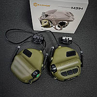 Активні протишумні навушники M31 з кріпленням на шолом FAST MT Foliage Green Earmor M31H для ARC Helmet Rails-FG
