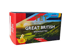 Чорний чай ТЕТ Great British 40 пакетиків без ярличка