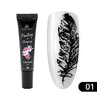 Гель фарба для стемпінгу та розпису GF 8ml №1 (Чорна)