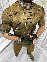 Футболка тактическая потоотводящая с коротким рукавом мультикам Cool Pass. Армейская футболка (арт. 15096)