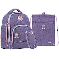 Шкільний набір рюкзак + пенал + сумка Kite College Line girl K22-706S-1 880 г 36x29x16.5 см бузковий