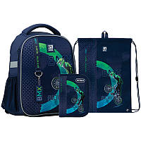 Шкільний набір рюкзак + пенал + сумка Kite Education BMX K22-555S-10 832 г 35x26x13.5 см синій