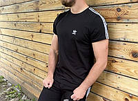 Мужская футболка Adidas хлопковая качественная летняя Адидас черная