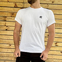Мужская футболка Adidas хлопковая качественная летняя Адидас белая