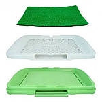 Туалет лоток для собак Puppy Potty Pad з ґратами та травою Зелений, фото 4