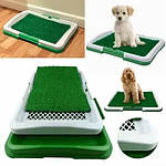 Туалет лоток для собак Puppy Potty Pad з ґратами та травою Зелений, фото 5