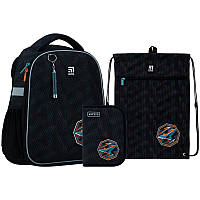 Шкільний набір рюкзак + пенал + сумка Kite Education Spaceship K22-555S-7 828 г 35x26x13.5 см чорний