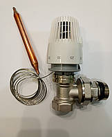 Термостатический клапан с выносным датчиком угловой 1/2"