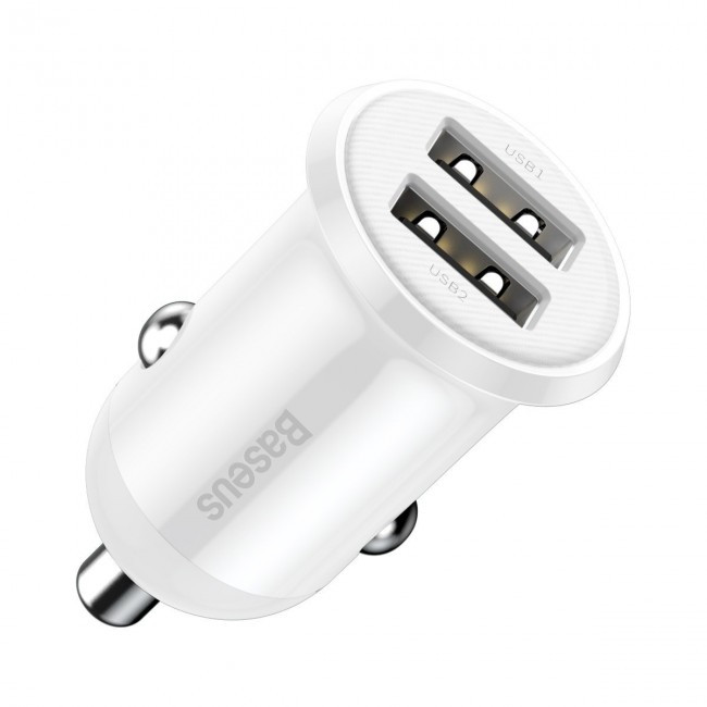 Baseus Grain Pro 2x USB 4.8A (White), фото 1