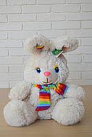 Мягкая игрушка Зайка с ушками и шарфом 50см, белого цвета