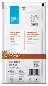 Рукавички ортопедичні стерильні латексні неприпудрені з полім.захис.покриттям NEWMED,р.7.0 NOL-21370-T