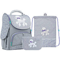 Школьный набор рюкзак + пенал + сумка Kite Cute Dog K22-501S-1 954 г 35х25х13 см серый