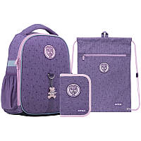 Шкільний набір рюкзак + пенал + сумка Kite College Line girl K22-555S-3 890 г 35x26x13.5 см бузковий