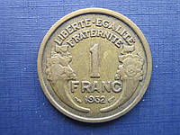 Монета 1 франк Франция 1932
