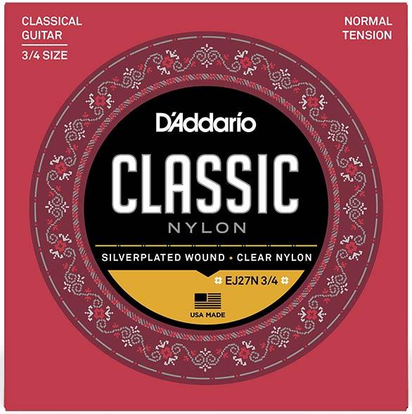 Струни для класичної гітари D'Addario EJ27N 3/4 STUDENT CLASSICS NORMAL TENSION 3/4, фото 1