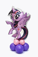 Куля фольгована Поні на стійці з повітряних куль, фігура Іскорка на підставці з куль