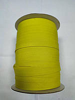 Косая бейка хлопчатобумажная 15 мм Цвет желтый