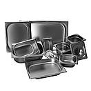 Гастрономічна ємність з кришкою з нержавіючої сталі 32.5х26.5х15см для кафе магазину фастфуду GN1/2, фото 4