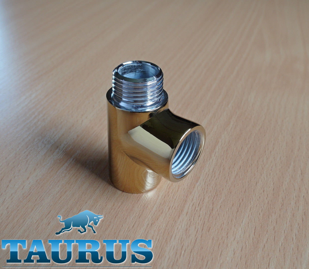 Золотий трійник Premium Gold 1/2" для гібридних сушарок для рушників (електроТЕН+ вода). ThermoPulse. Латунь