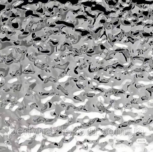 Купить Пластик зеркальный с тиснением водная рябь серебро 1,22 м * 1,24 ...