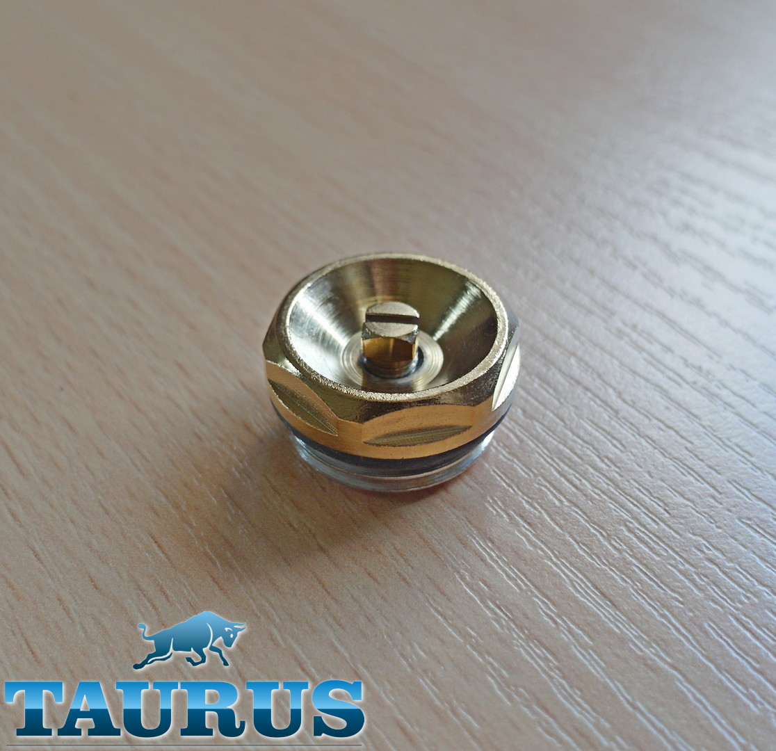 Золотий кран Маївського плоский Thermo Gold 1/2" на сушарку для рушників (під викрутку). Клапан для спуску повітря