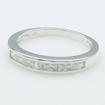 XUPING Кільце Родій з білими цирконами, Висота 0.4см, Розмір 17