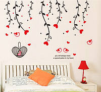 Інтер'єрна декоративна наліпка на стіну Пташки / Интерьерная виниловая наклейка стикер на стену Птички (AY828)